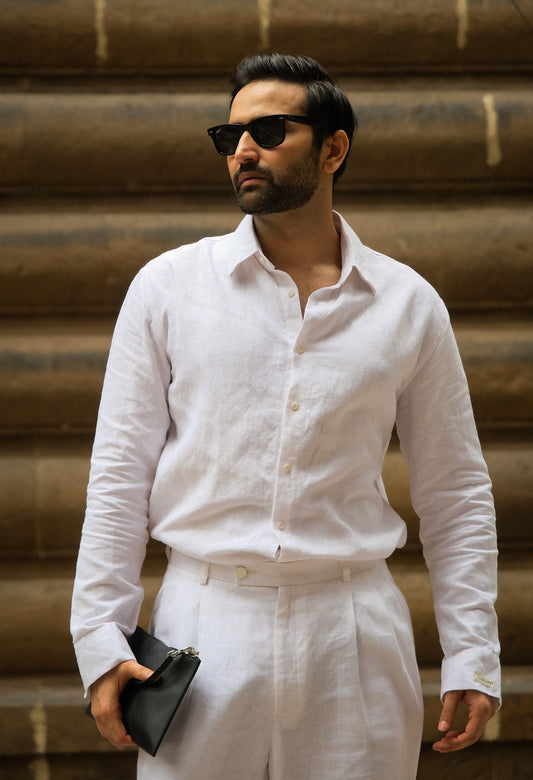 Boho Vana White Linen Shirt