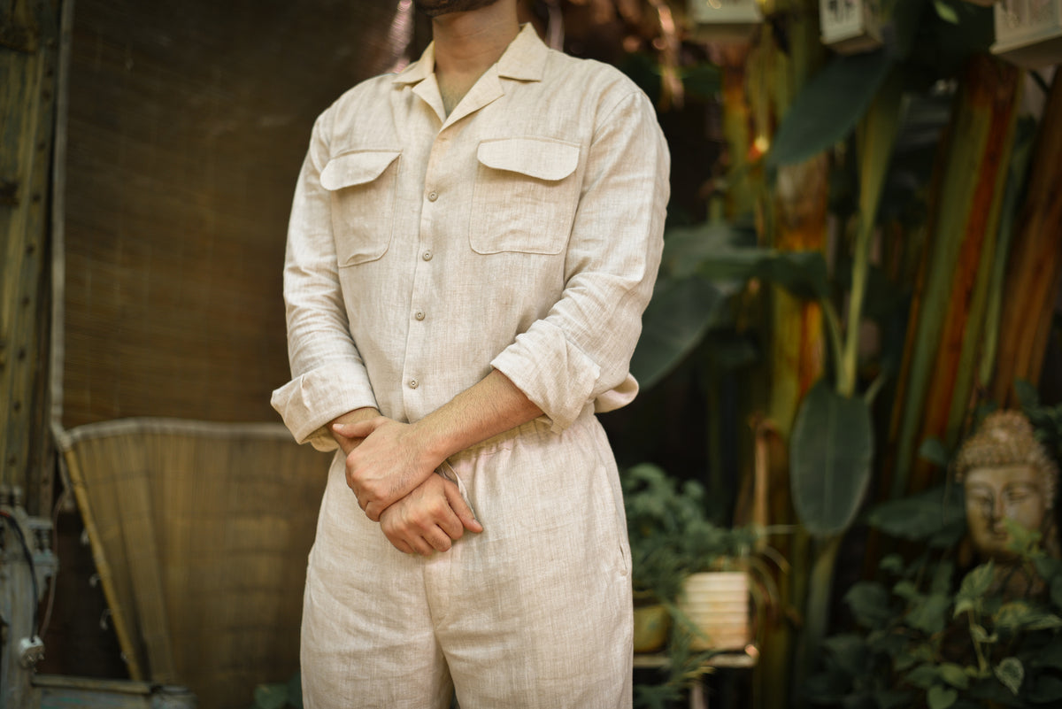 NATURAL BEIGE LINEN CO-ORD SET