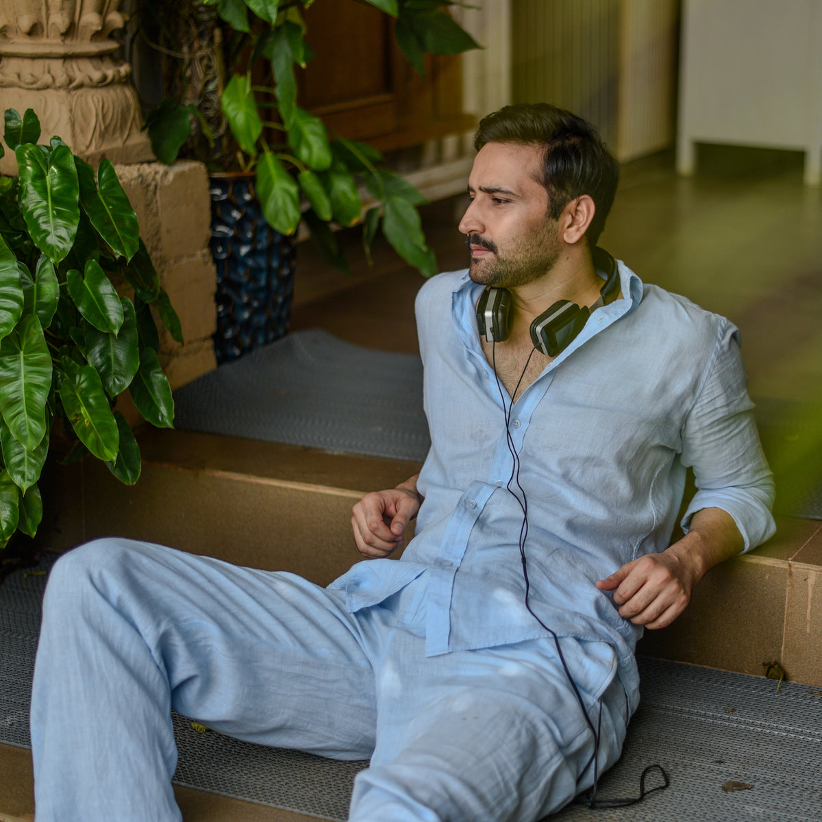 Light Blue Linen Co-ord Set