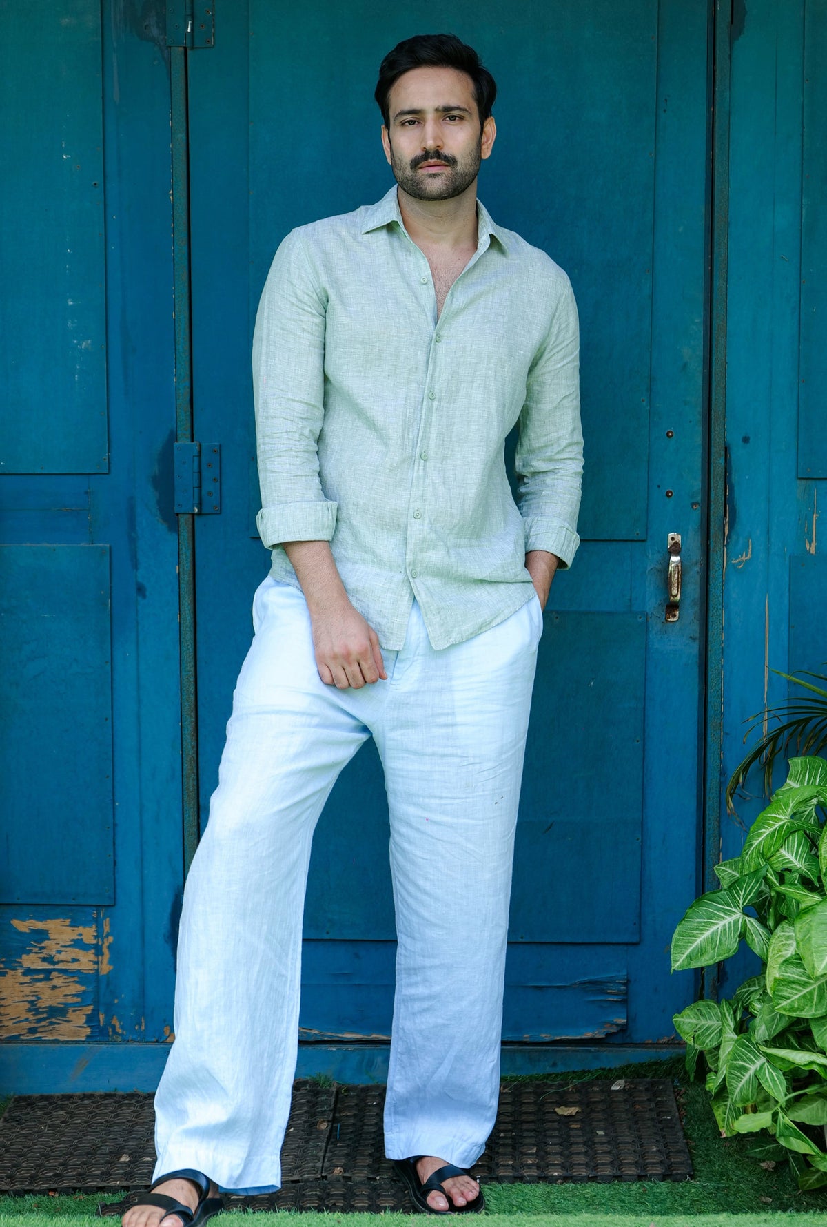 Mint green Regular fit LS Shirt