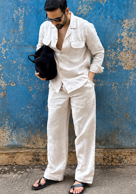 NATURAL BEIGE LINEN CO-ORD SET