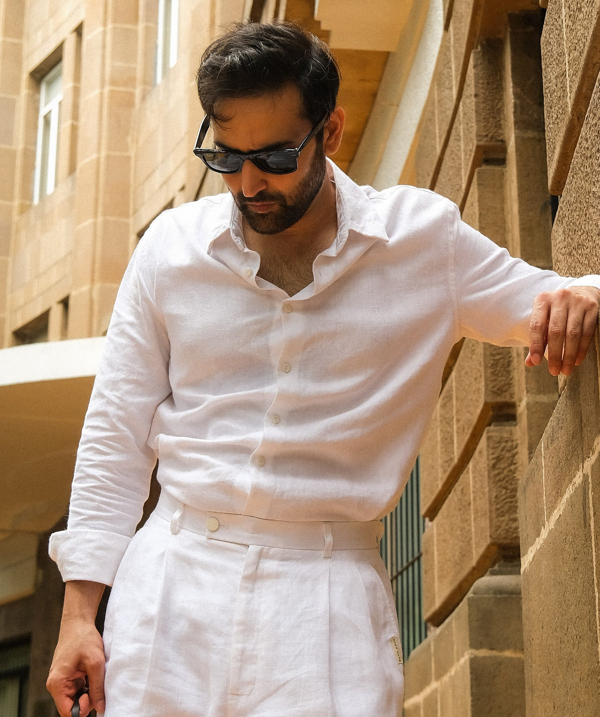 Boho Vana White Linen Shirt