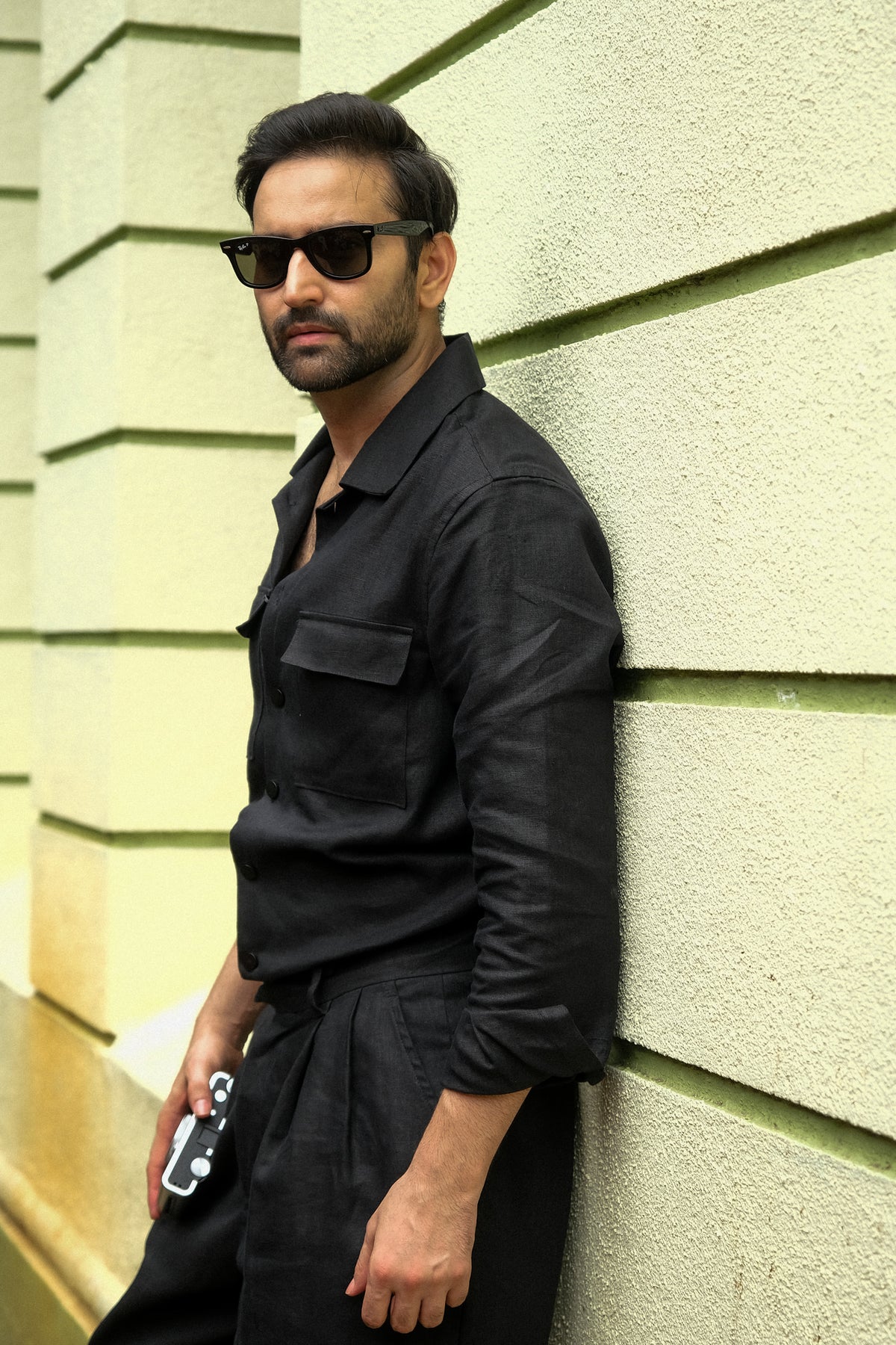 Black linen Shacket