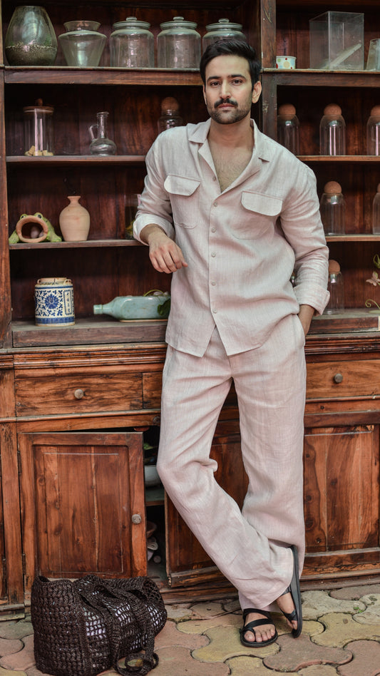 NATURAL BEIGE LINEN CO-ORD SET